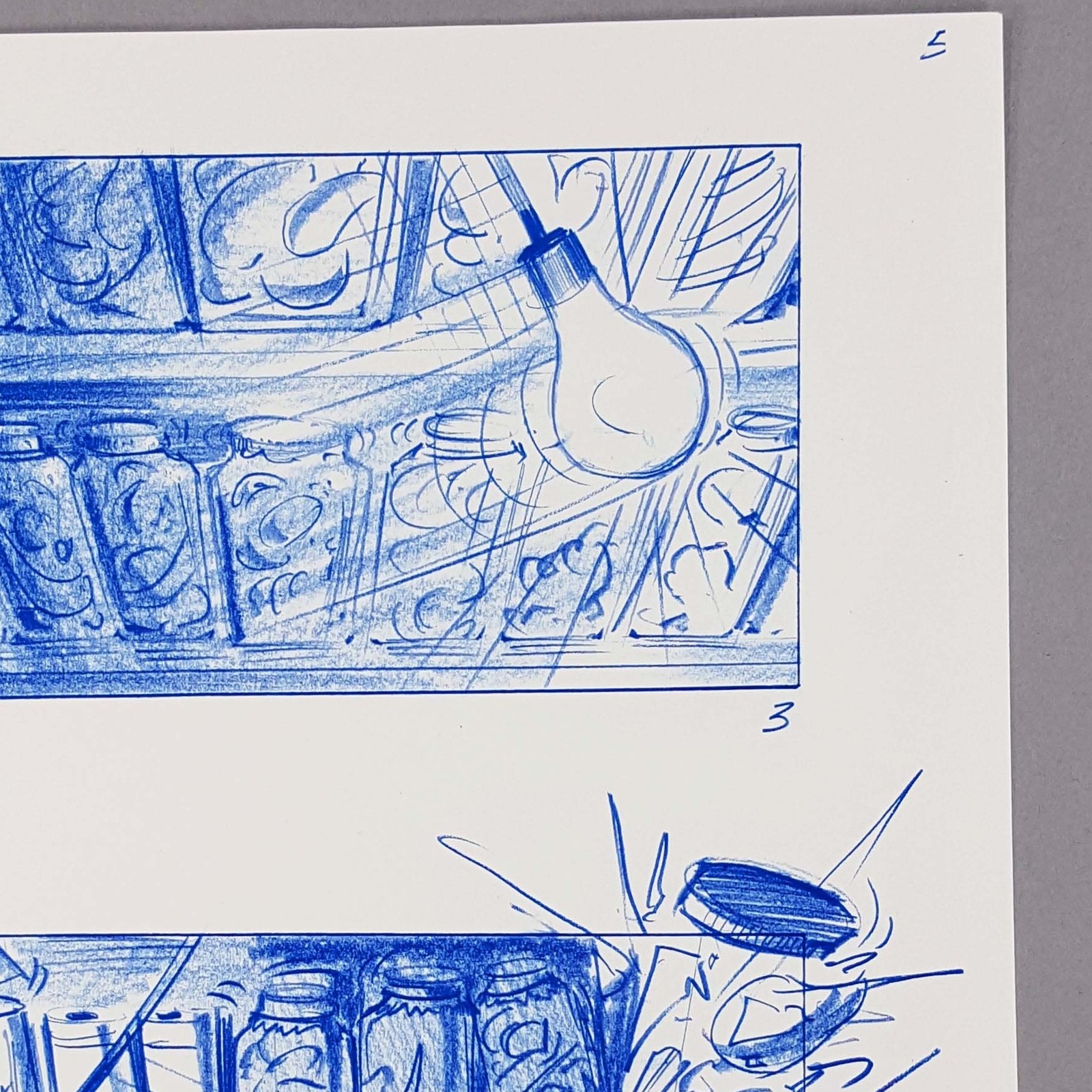 Twister Trailer Storyboard Jars Explode Off Shelf Tornado Production Used COA