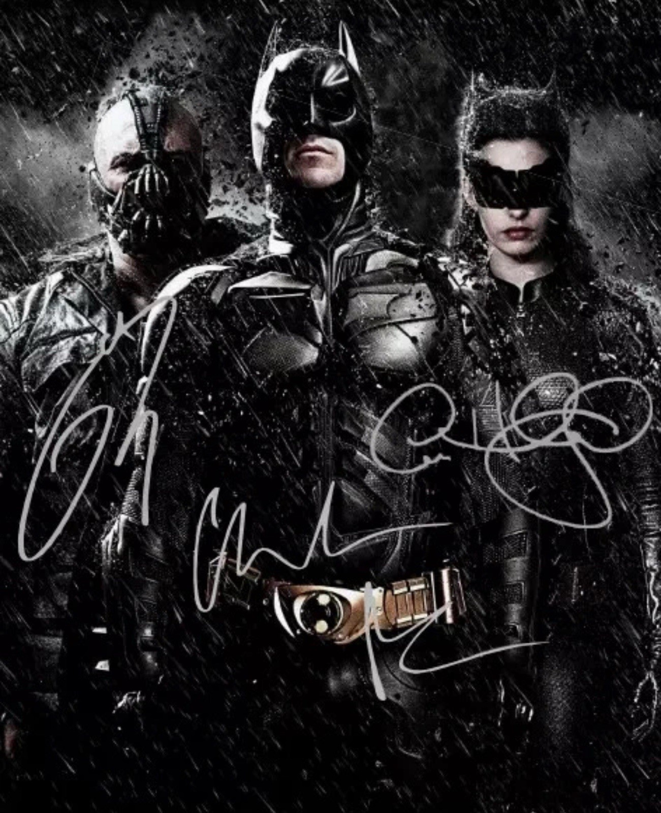 Batman Dark Knight Rises Auto 8×10 Hardy Bale Hathaway Reprint Photo