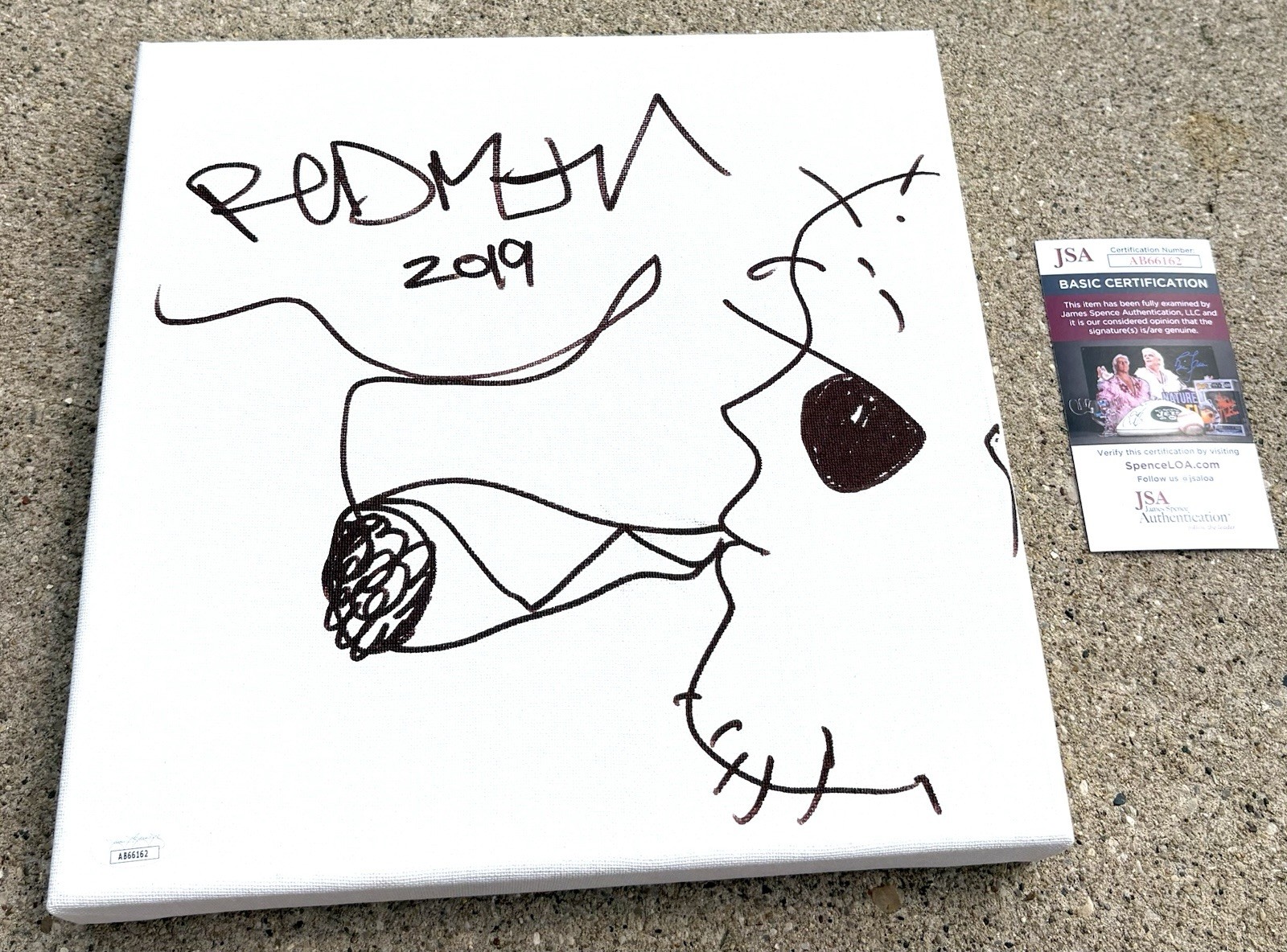 REDMAN SIGNED Canvas & Sketch JSA LETTER OF AUTHENTICITY RAP HIP HOP
