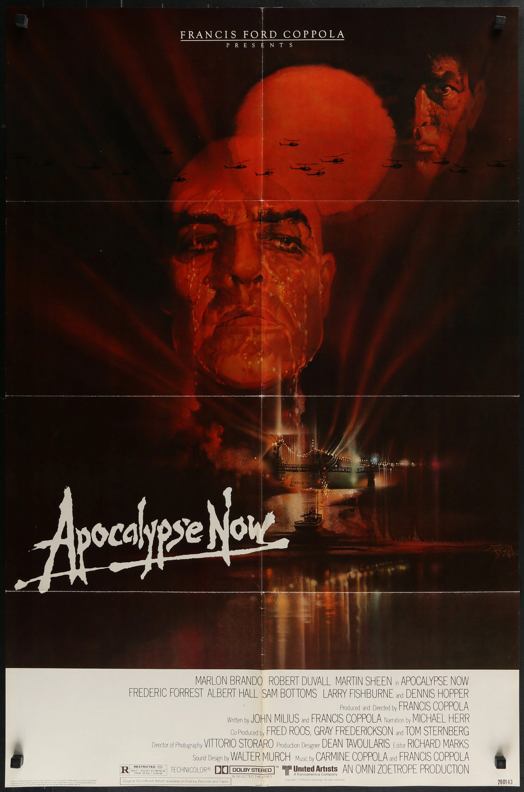 Apocalypse Now 1979 One Sheet Poster 27×41 Bob Peak Art Brando Sheen Coppola