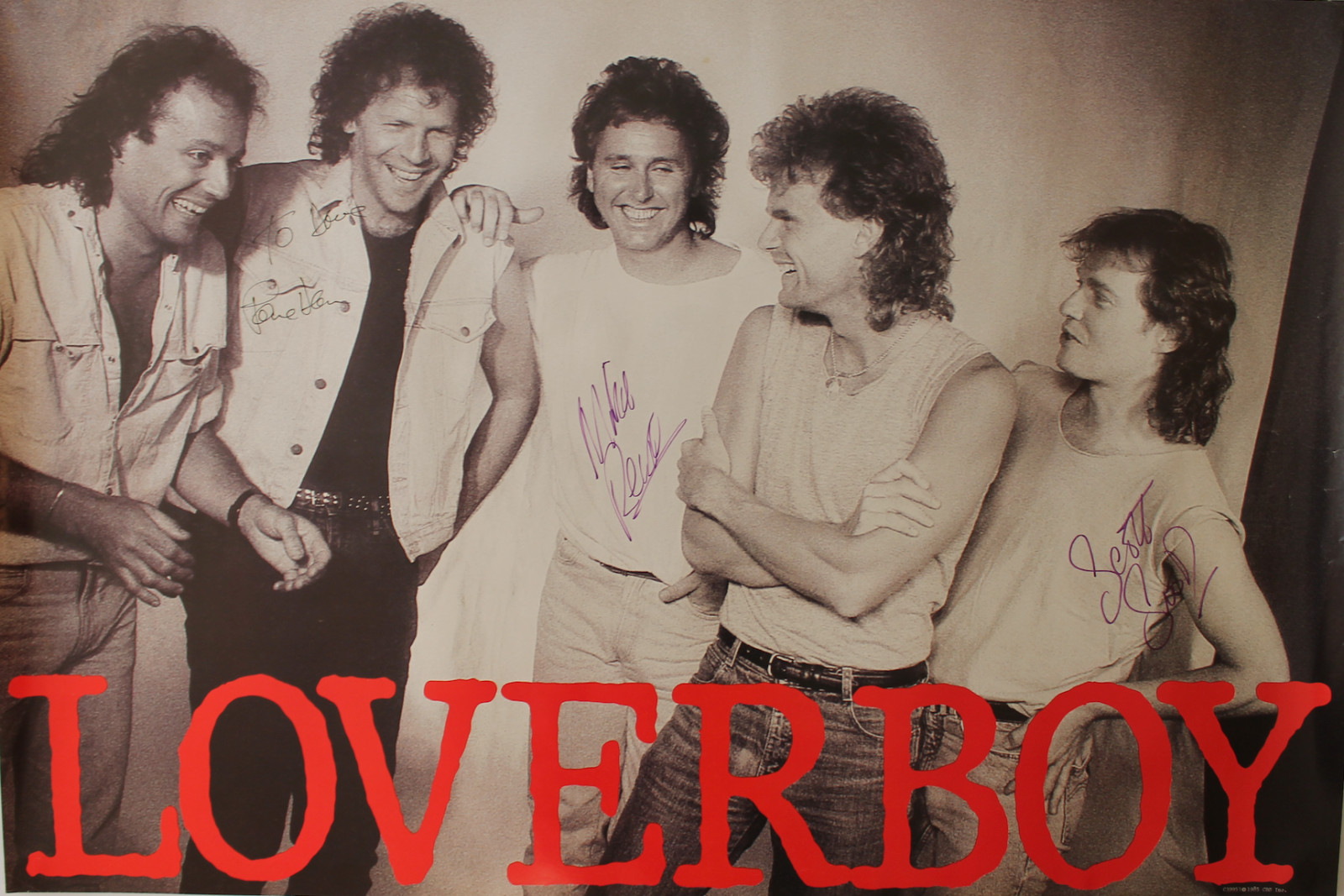 Loverboy Band Autographed Signed Vintage Promo Poster COA 4191