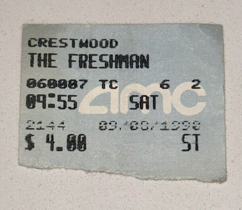 The Freshman Movie Ticket Stub AMC Cinema 1990 Marlin Brando Film