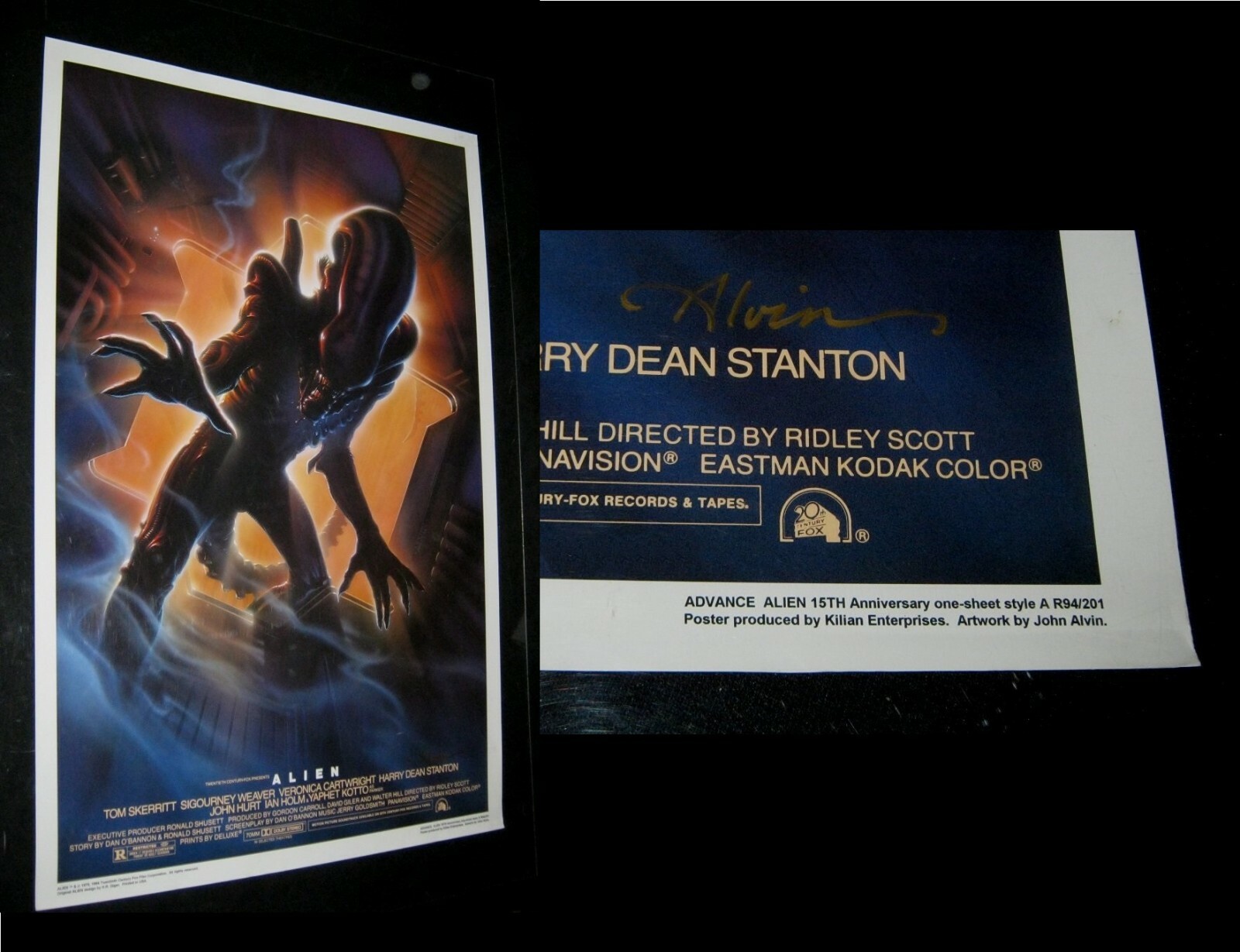 Orig JOHN ALVIN SIGNED Unnumbered Limited Edition Kilian 15th Anniversary ALIEN