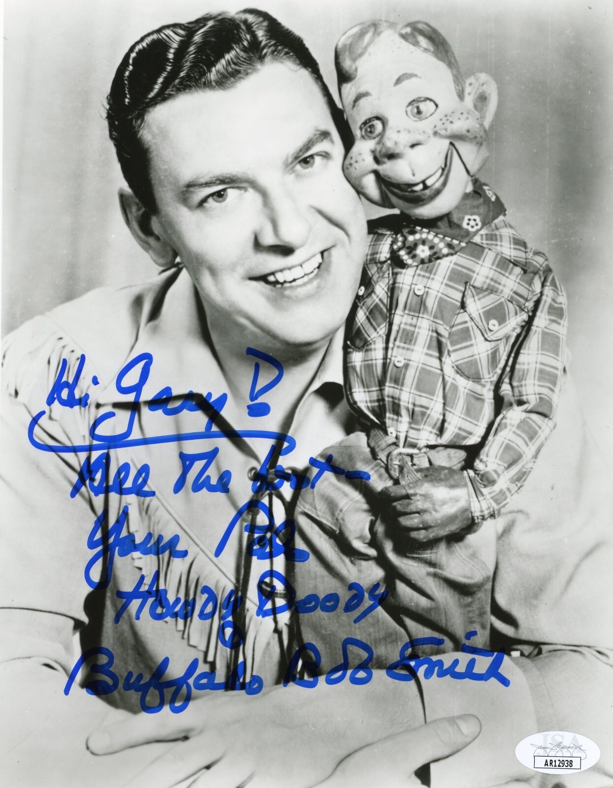 Buffalo Bob Smith Autographed 8×10 Photo JSA COA TV The Howdy Doody Show Signed