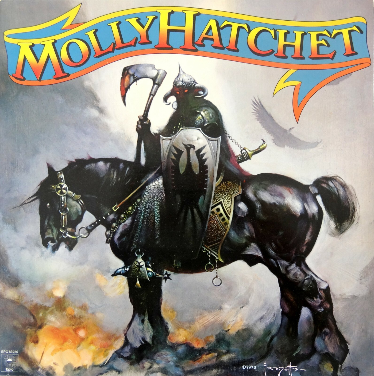 MOLLY HATCHET First Album BANNER 2×2 Ft Fabric Poster Flag album cover art decor