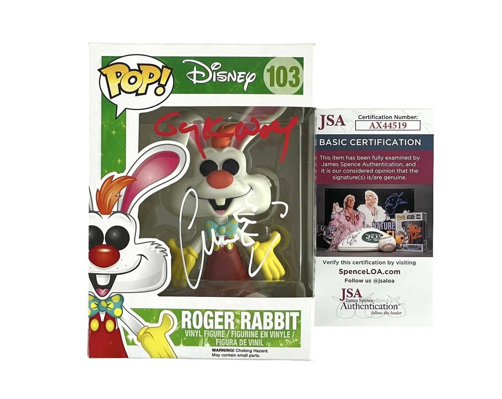 Who Framed Roger Rabbit Signed Vaulted Funko Pop Gary K. Wolf Charles Fleischer