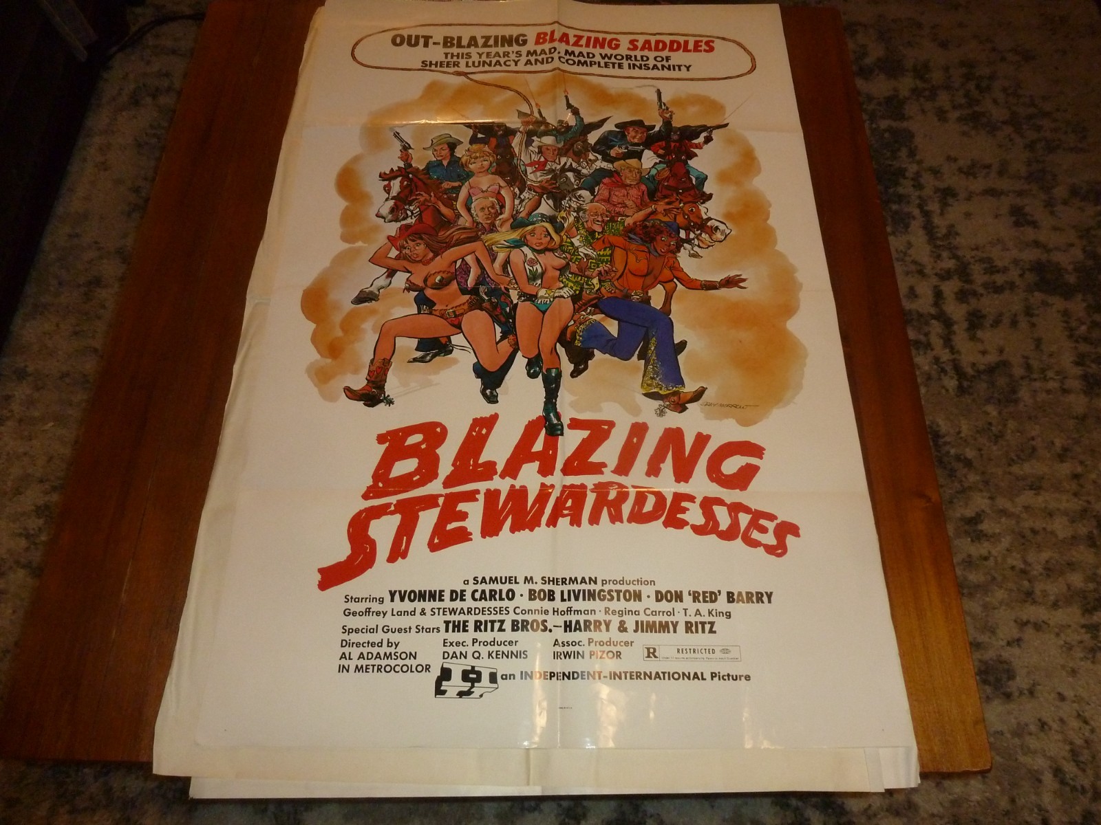 BLAZING STEWARDESSES! ’74 ADULT THEMED CULT RARE ORIGINAL U.S. OS FILM POSTER!
