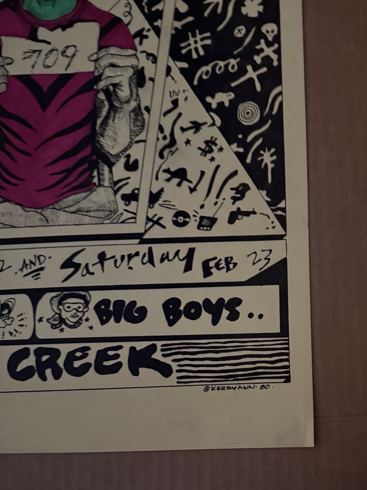 BIG BOYS, JOE KING CARRASCO & URANIUM SAVAGES POSTER – SOAP CREEK Austin TX 1980