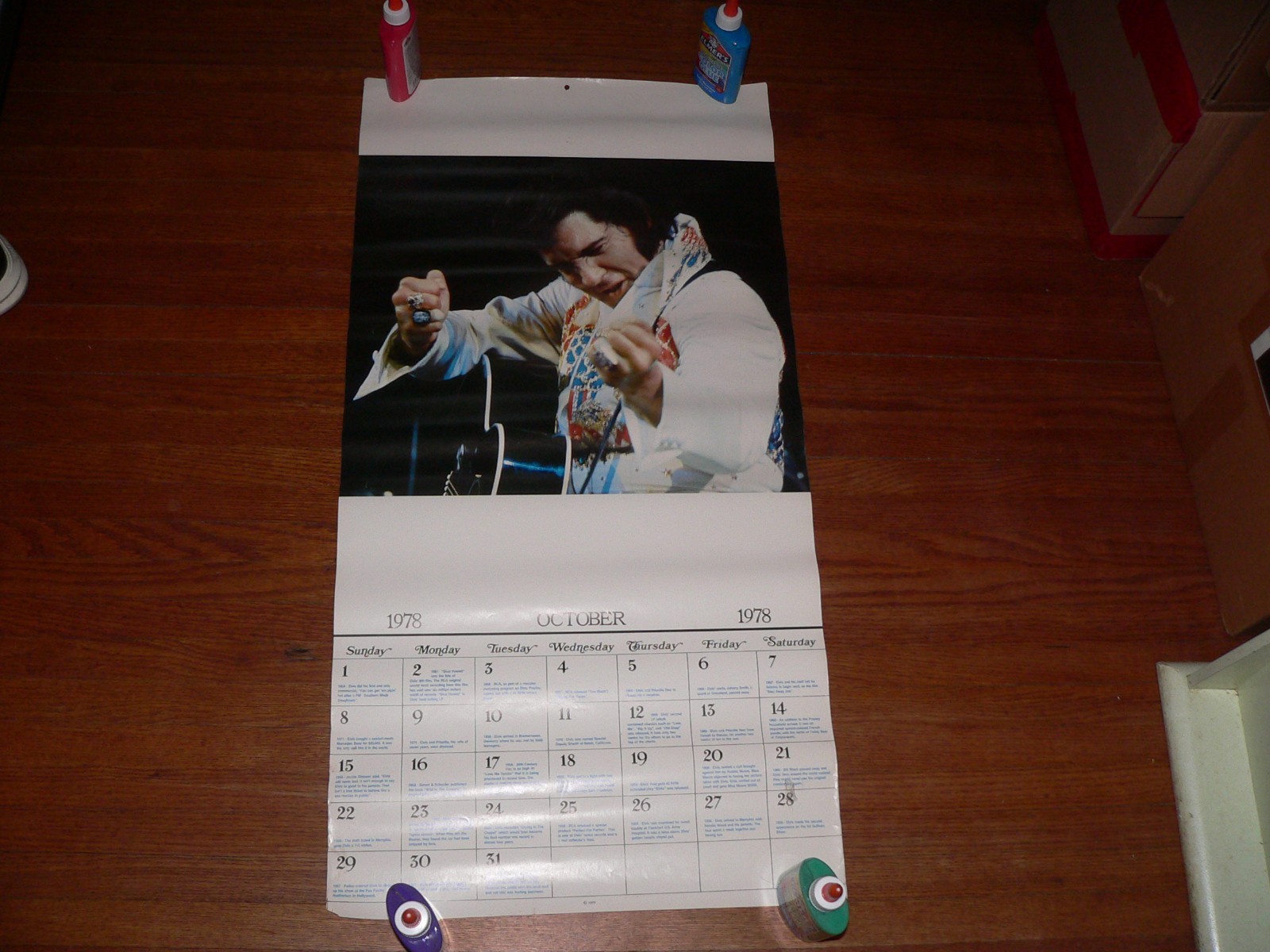 Vintage October 1978 Elvis Presley Large Wall Calendar ~ 34″×17″