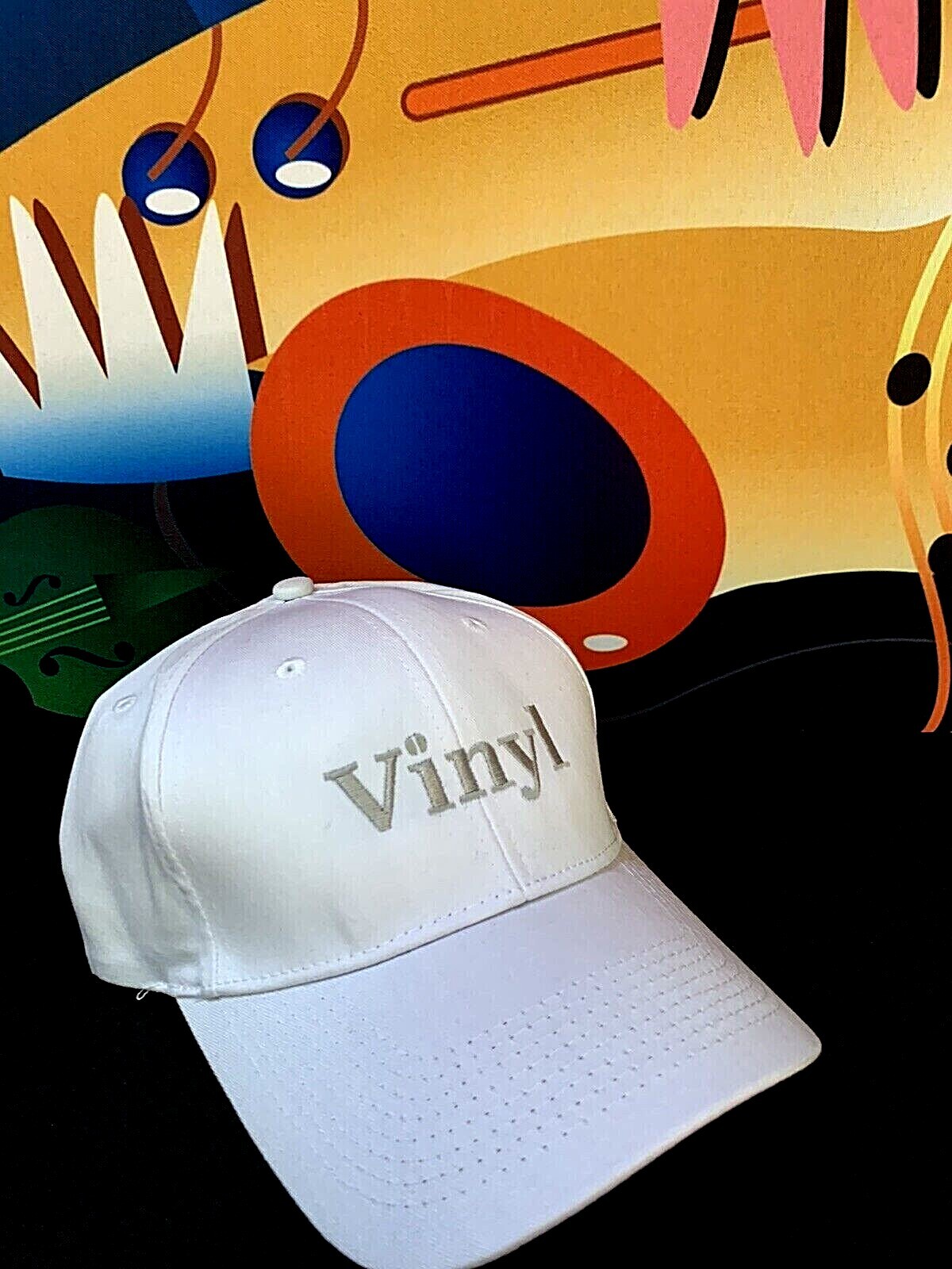 Vinyl Record Hat Quality Embroidered Vinyl Record Hat 33 1/3 rpm, 45rpm, 78rpm