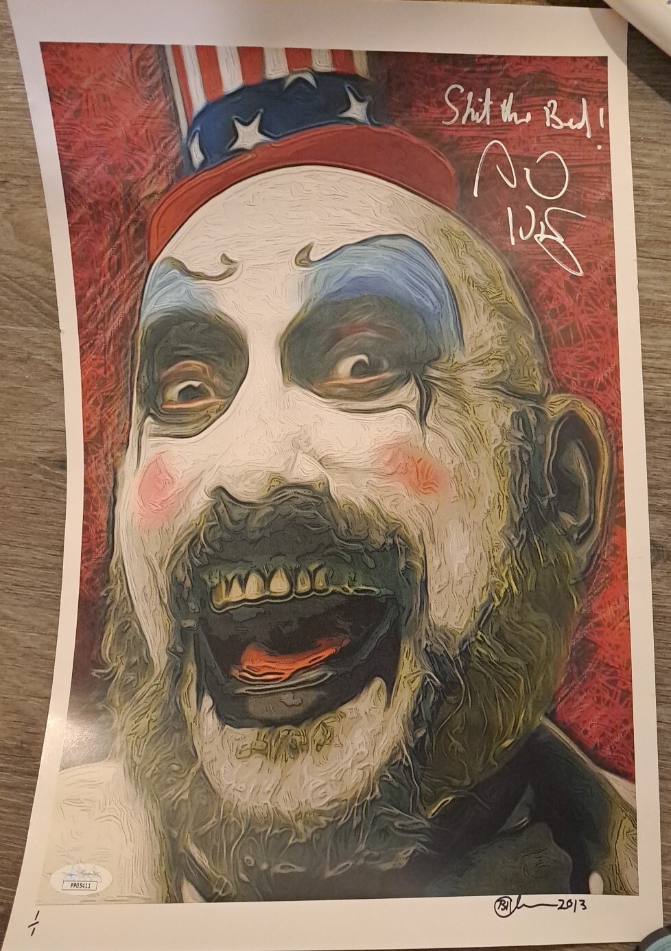 SID HAIG signed 11×17 Art Poster 1/1 House of 1000 Corpses Captain Spaulding JSA