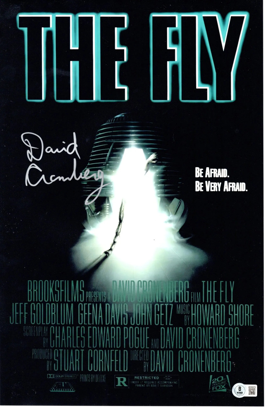 David Cronenberg signed 11×17 Poster Director, Writer The Fly 1986 Beckett
