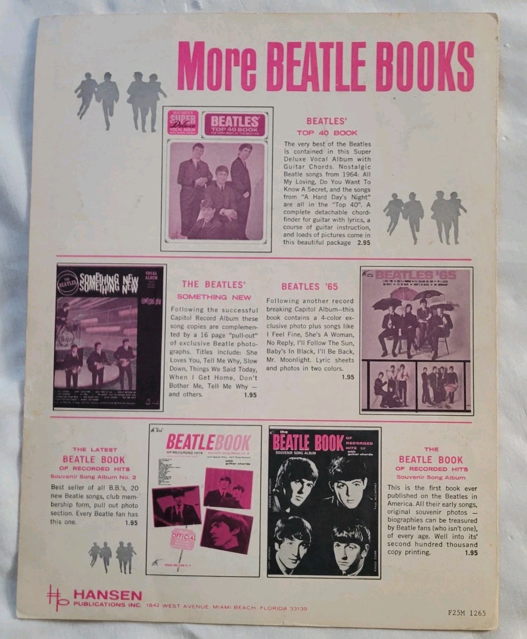 The Beatles 1960-70’s Sheet Music Lot Of 5 – All My Loving-Something-Yesterday,+