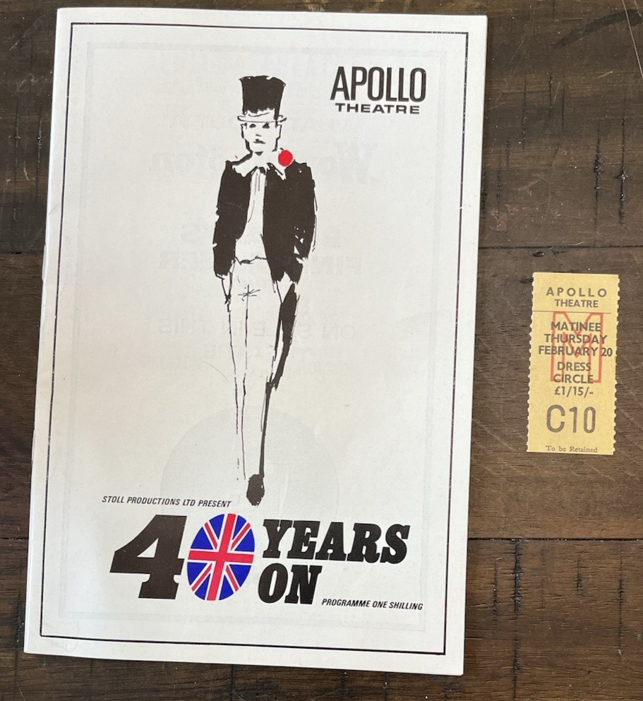 Vintage Apollo Theatre Program With Ticket Stub 1968 40 Years On London