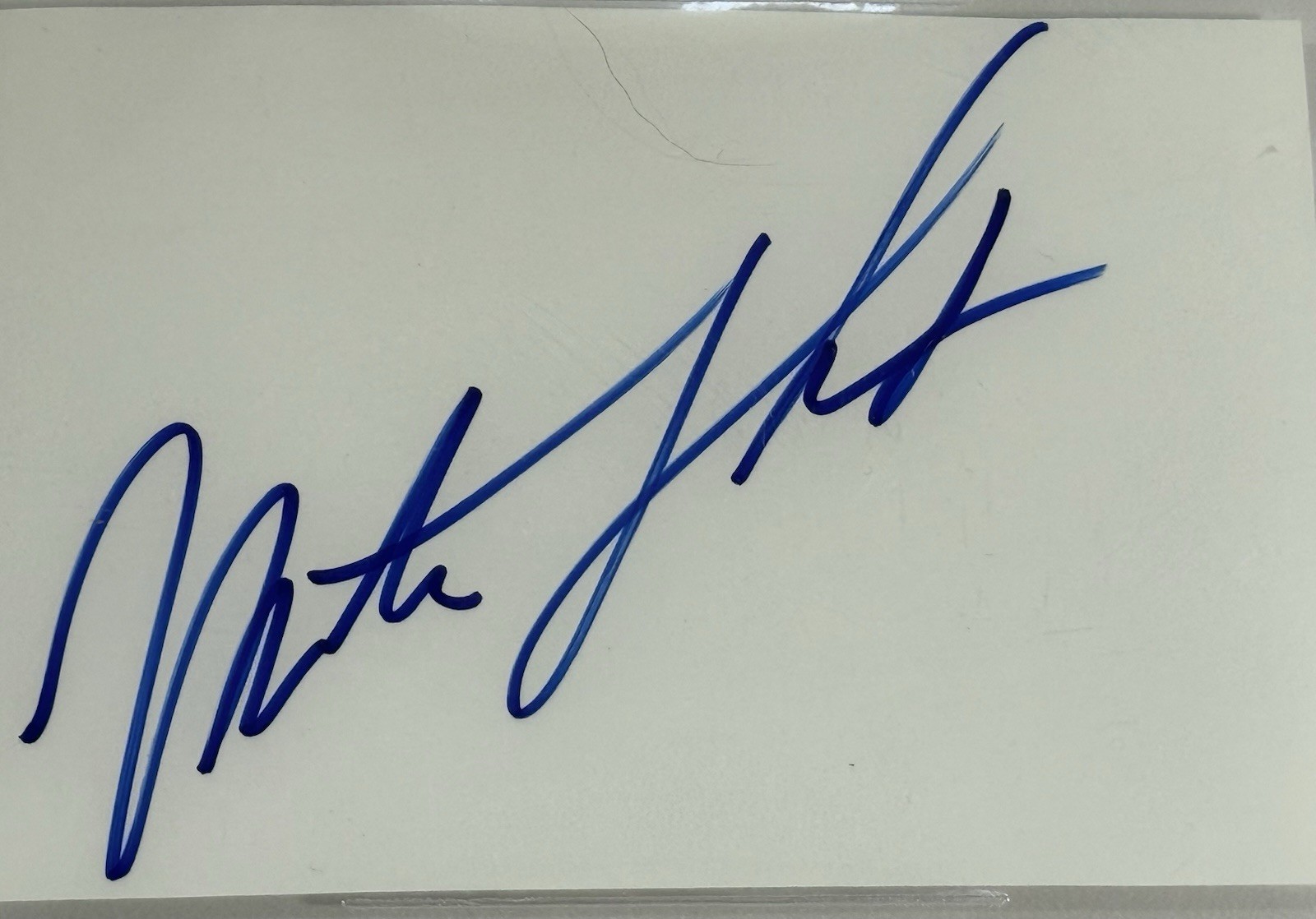 Martin Short signed cut Index Card actor comedian SNL Beckett coa slab