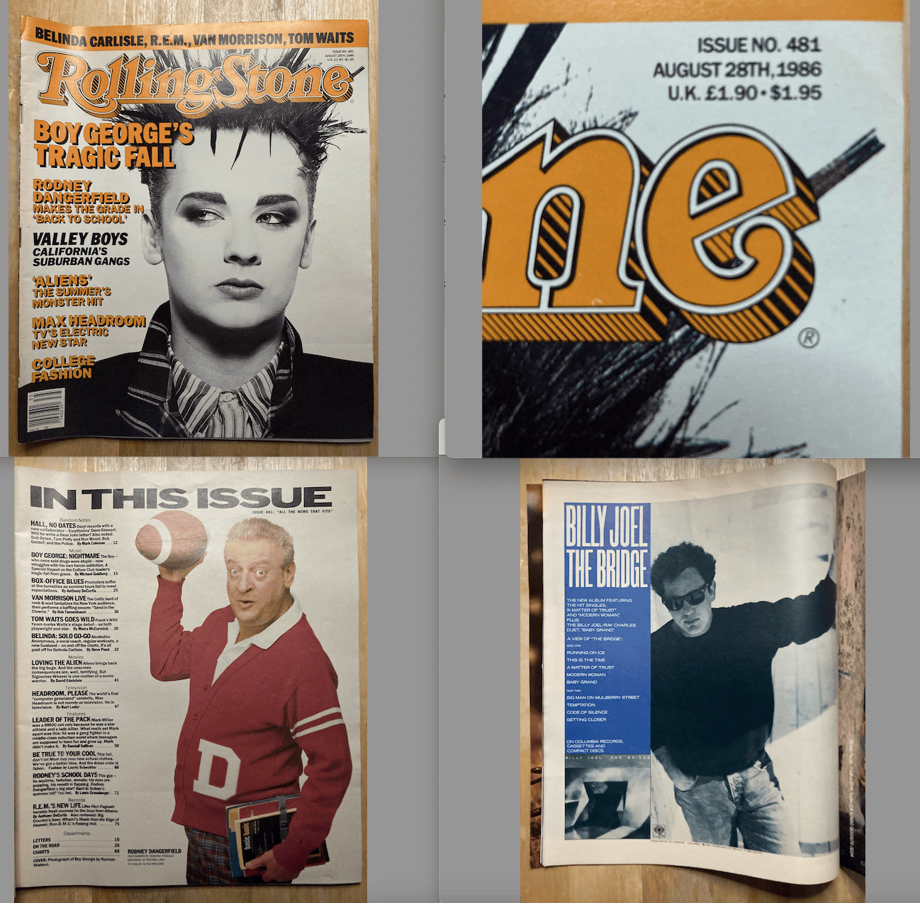 Rolling Stone Magazine Set No. 423, 481 • Boy George • Belinda Carlisle