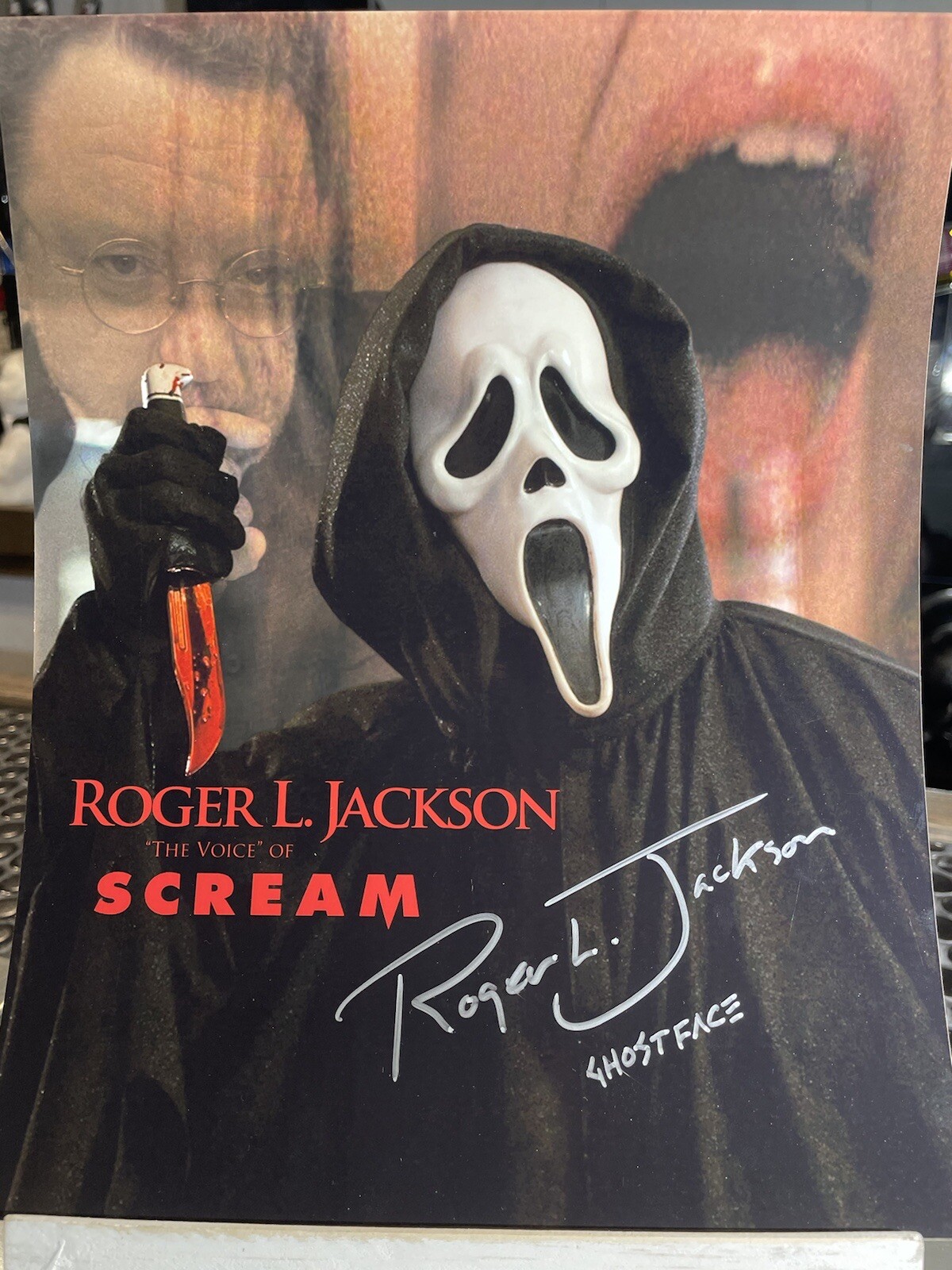 Roger L. Jackson “Ghostface” (Scream) Signed Autographed 8×10 Photo