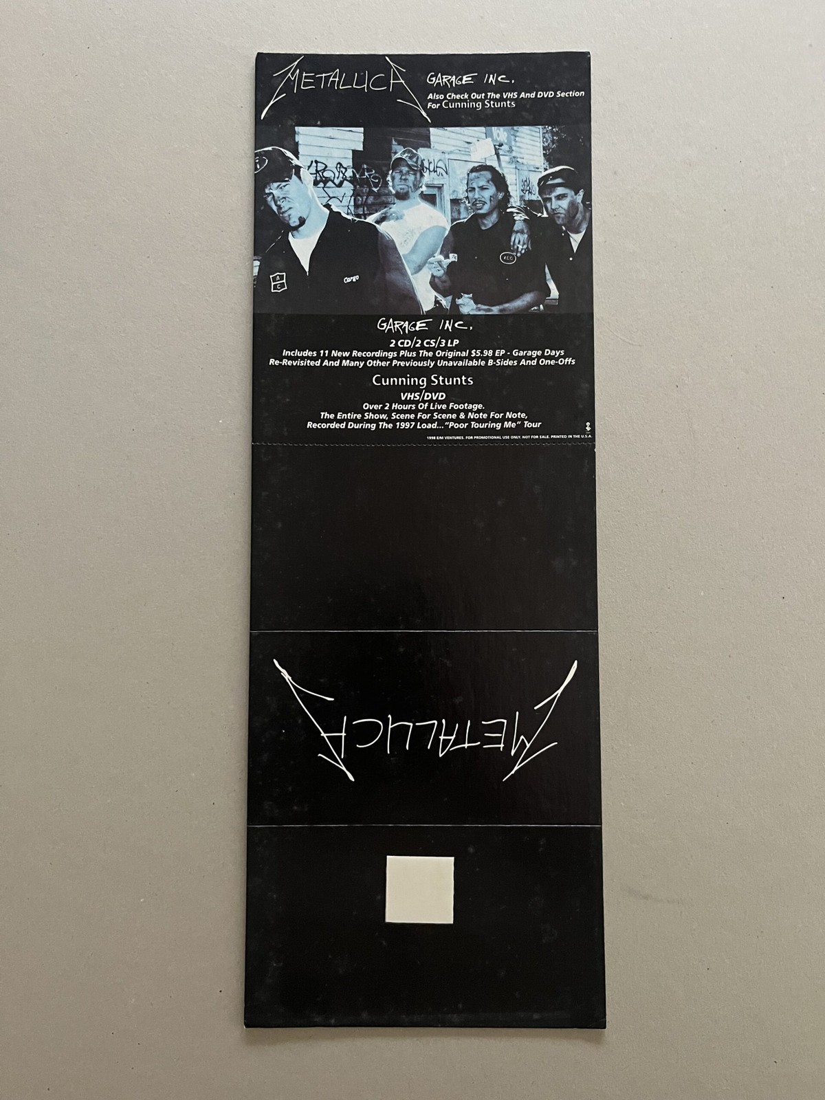 Metallica Garage Inc Cardboard Promotional Display 1997