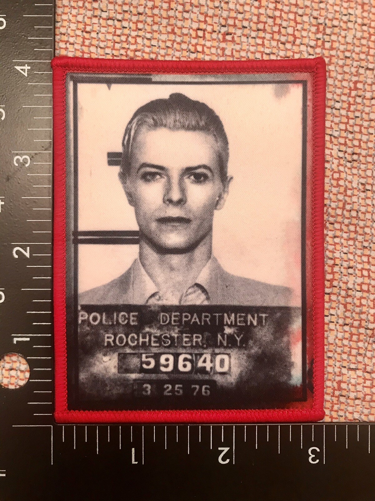 DAVID BOWIE Custom Sew On PATCH 1976 MUGSHOT🔥THIN WHITE DUKE🔥