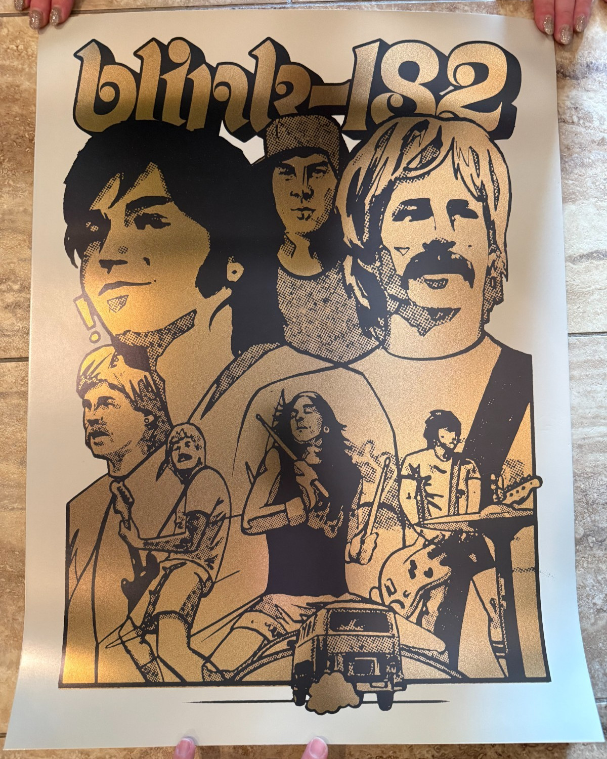 Blink 182 – First Date Band Practice Gold Poster (TOYPAJ Complex Exclusive)