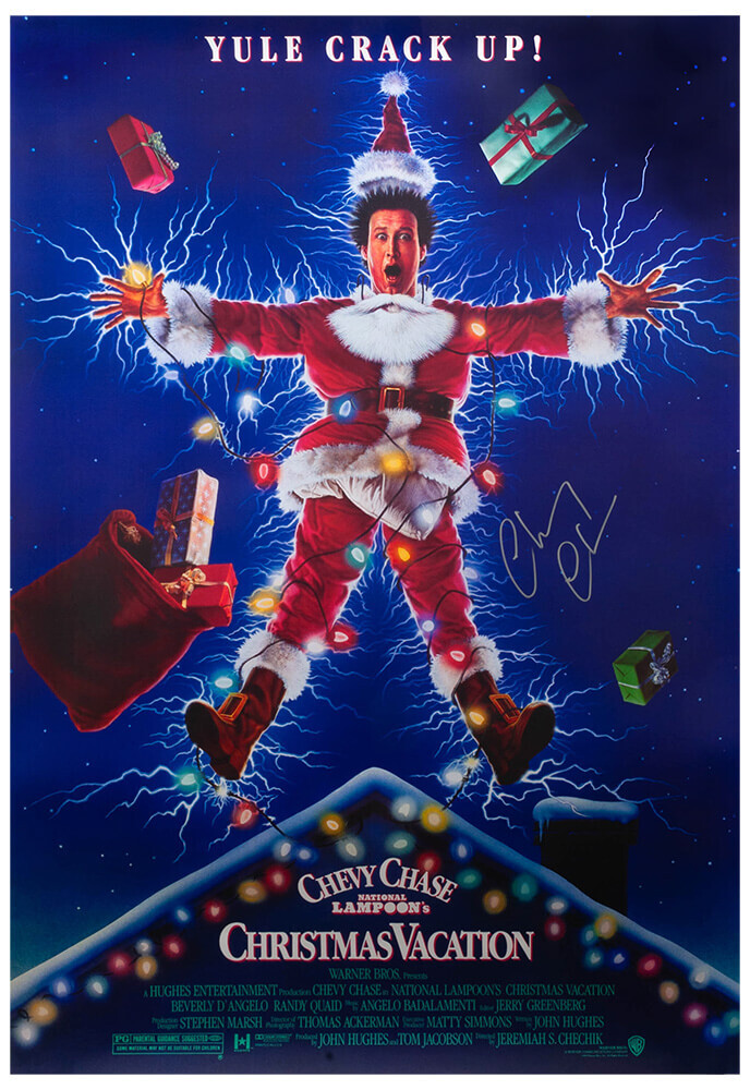 Chevy Chase Signed ‘Christmas Vacation’ 27×40 F/S Movie Poster – (SCHWARTZ COA)