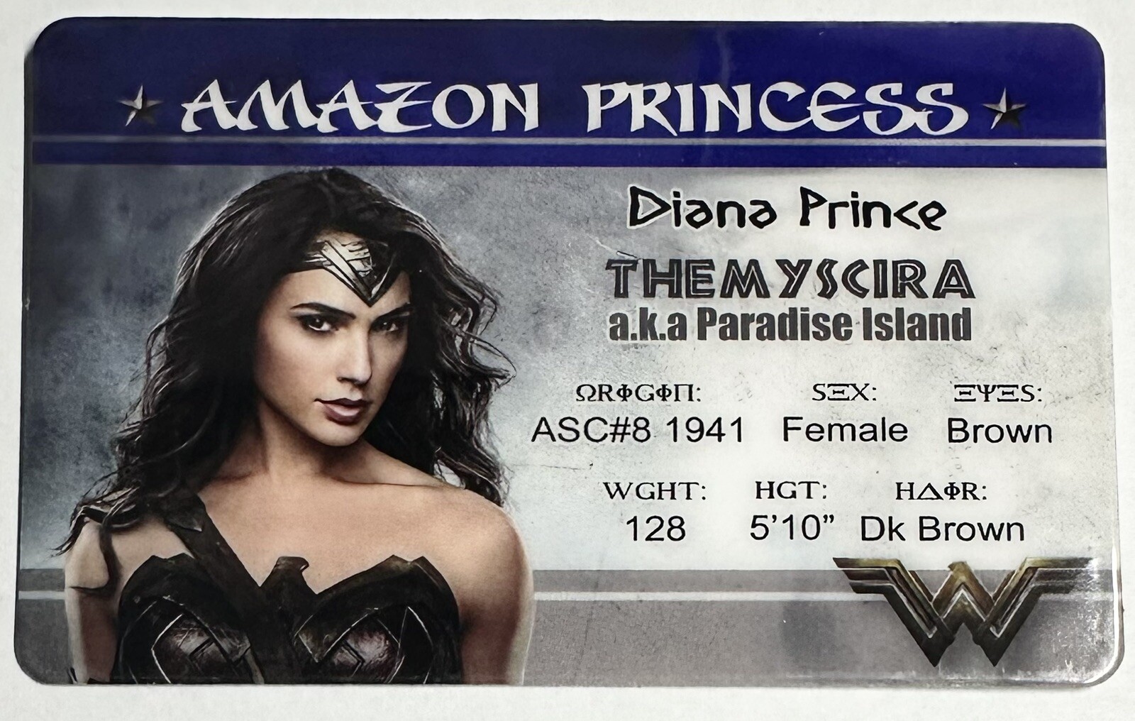 Wonder Woman – Amazon Princess – Drivers License – Novelty