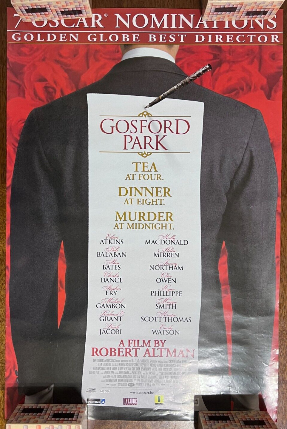 ROLLED GOSFORD PARK 2001 MOVIE POSTER 16×23.5 MAGGIE SMITH RYAN PHILLIPE