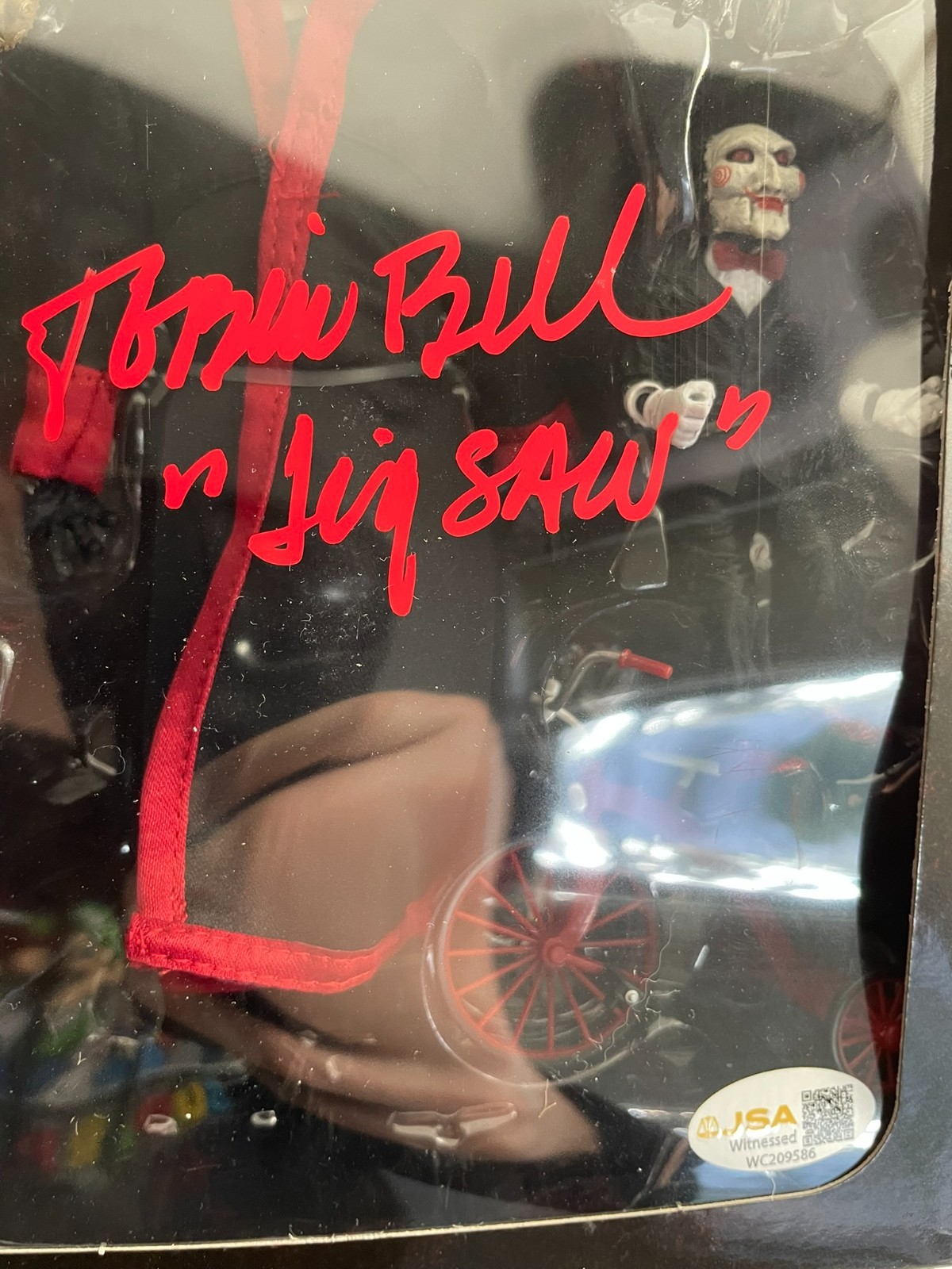 Tobin Bell Signed SAW Ultimate Jigsaw NECA Figure Authentic Autograph JSA COA