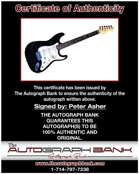 Peter Asher Peter and Gordon signed guitar w/Certificate Autograph 118a1