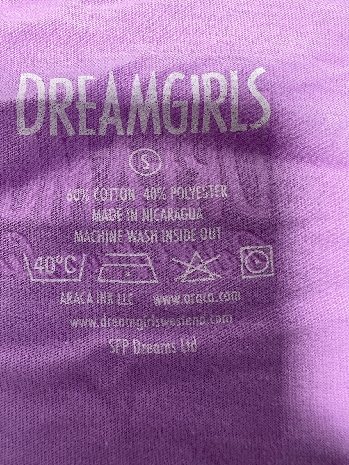 DREAMGIRLS BROADWAY SHOW Women’s Lilac Logo V-neck TEE T-SHIRT OFFICIAL MERCH!