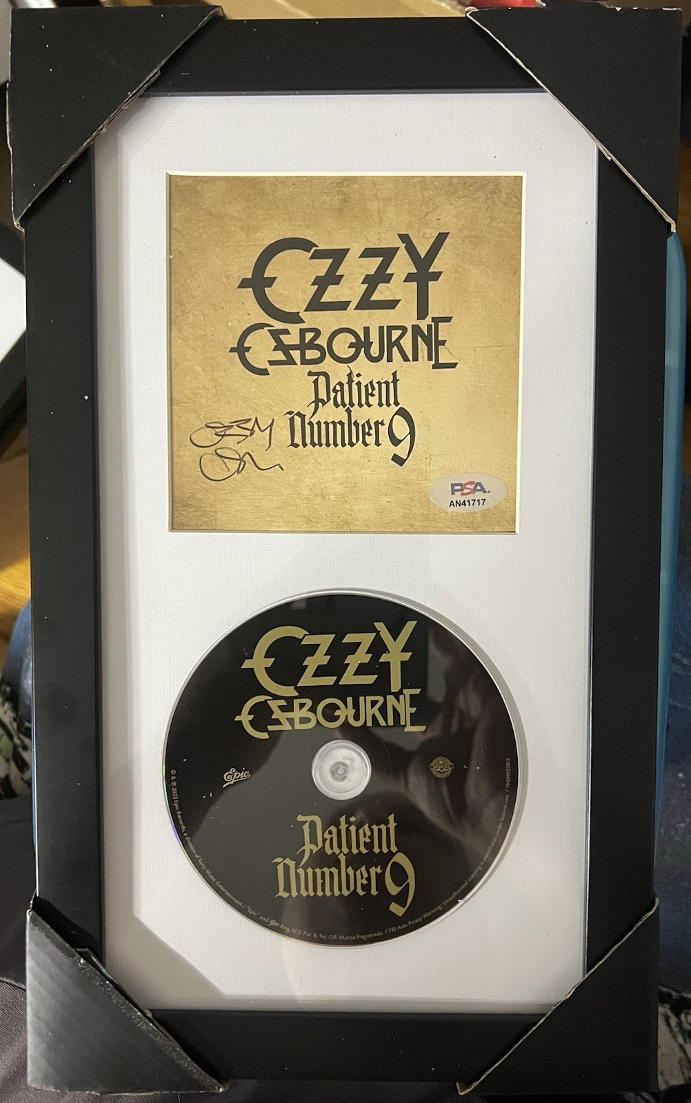 FRAMED Ozzy Osbourne Patient Number 9 CD & Signed Art Card PSA DNA COA Autograph
