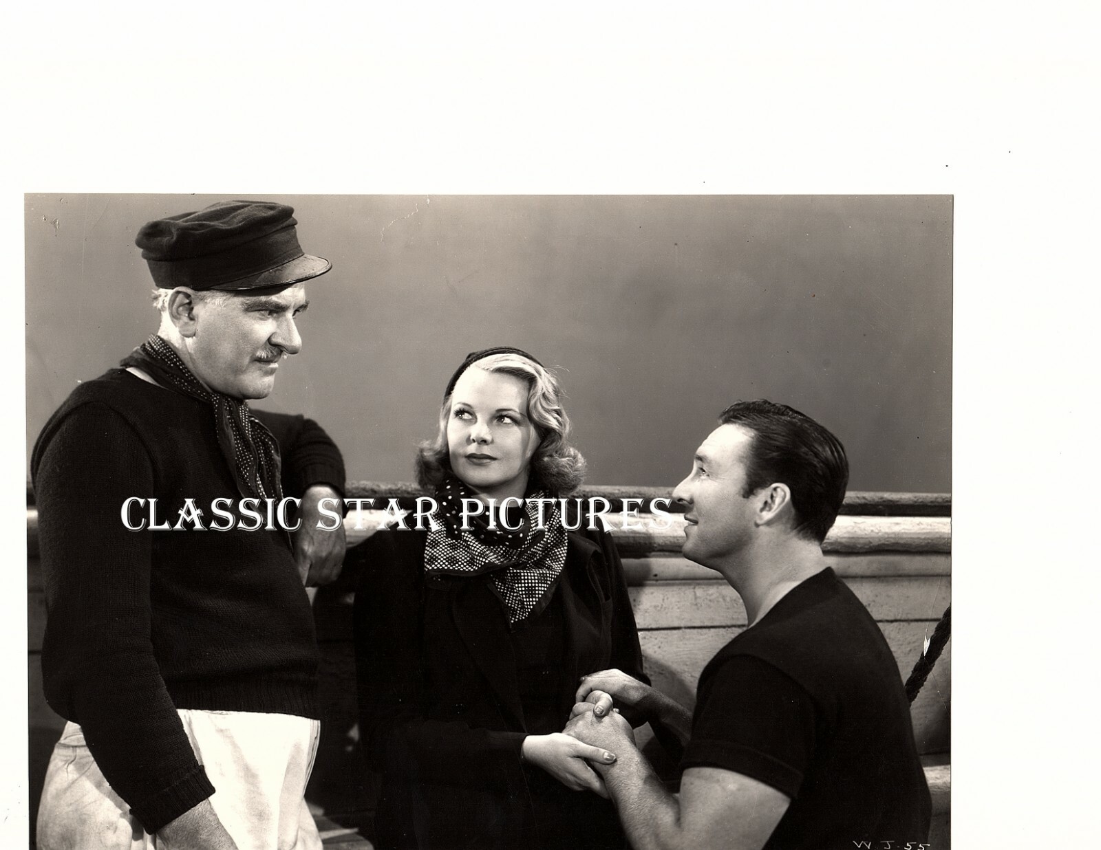Q464 George O’Brien Constance Worth & ? Windjammer 1937 6 3/4 x 9 vintage photo