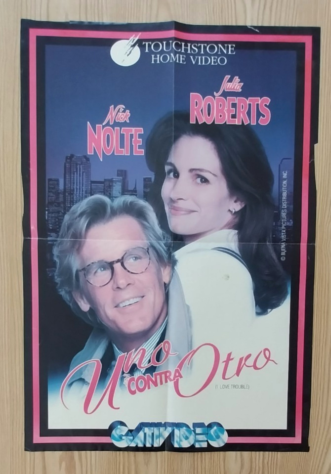 I Love Trouble 1994 Argentina VHS Movie Poster Julia Roberts Nick Nolte Spanish