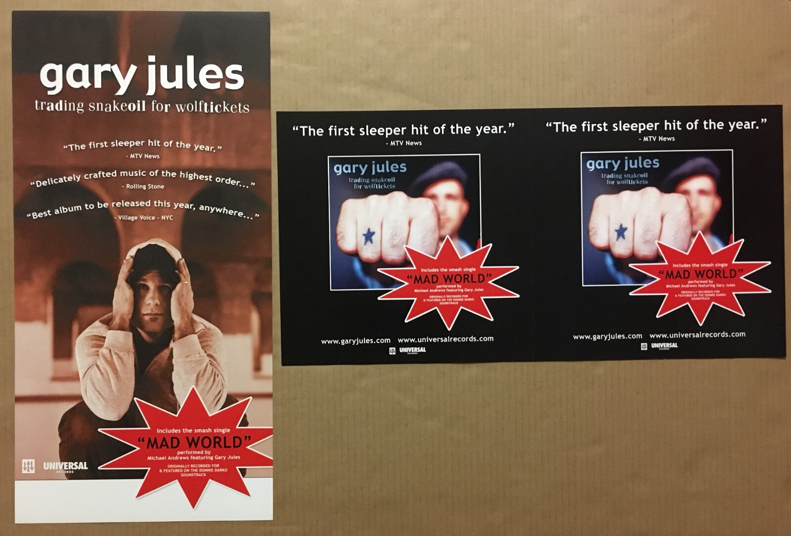 GARY JULES Rare 2003 DOUBLE SIDED PROMO POSTER FLAT for Trading CD MINT 12×24