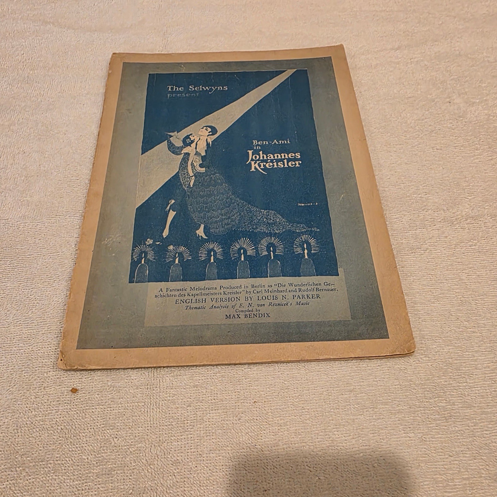 Ben Ami in “Johannes Kreisler” Apollo Theatre Program 1923 Broadway RARE