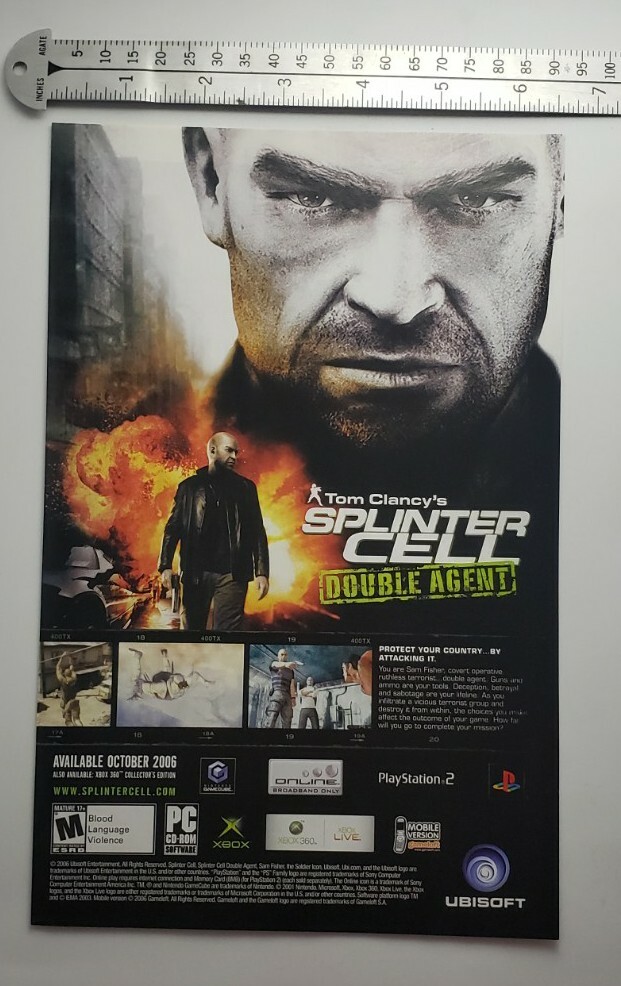 Vintage Splinter Cell Video Game RARE Print Advertisement