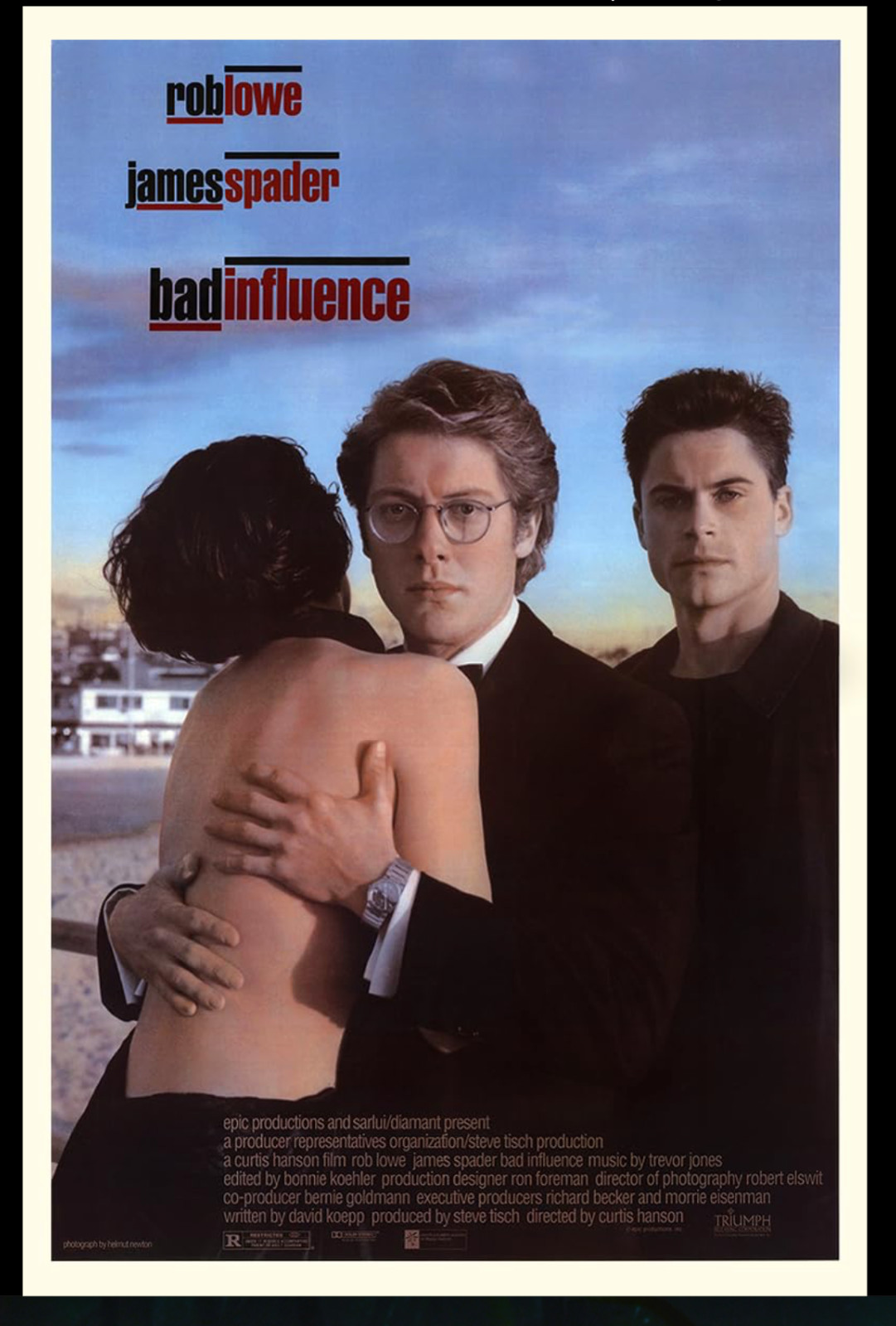 BAD INFLUENCE (1987) James Spader & Rob Lowe / David Koepp Writer / Agency Cvrs.