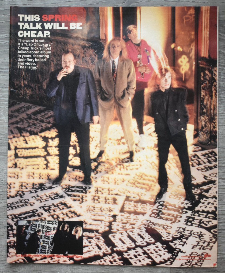 Cheap Trick 1988 1988 Color Billboard Album Ad Lap Of Luxury The Flame