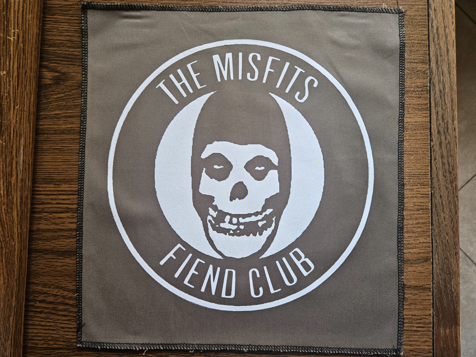 THE MISFITS, FIEND CLUB, CANVAS SCREEN PRINTED LARGE BACK PATCH
