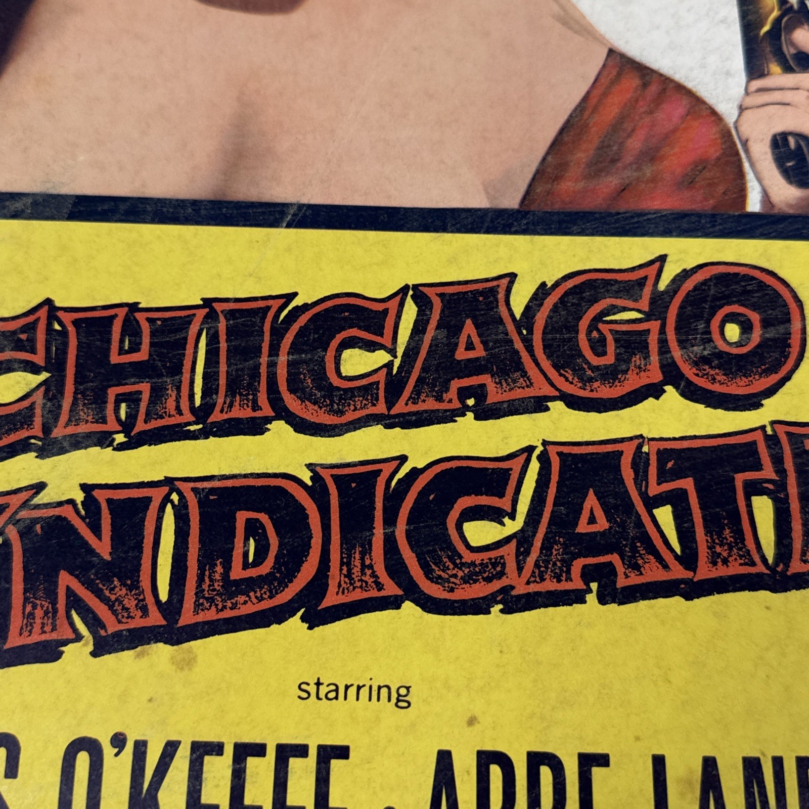 Vintage Chicago Syndicate 1955 Window Card Dennis O’Keefe Abbe Lane Movie Poster