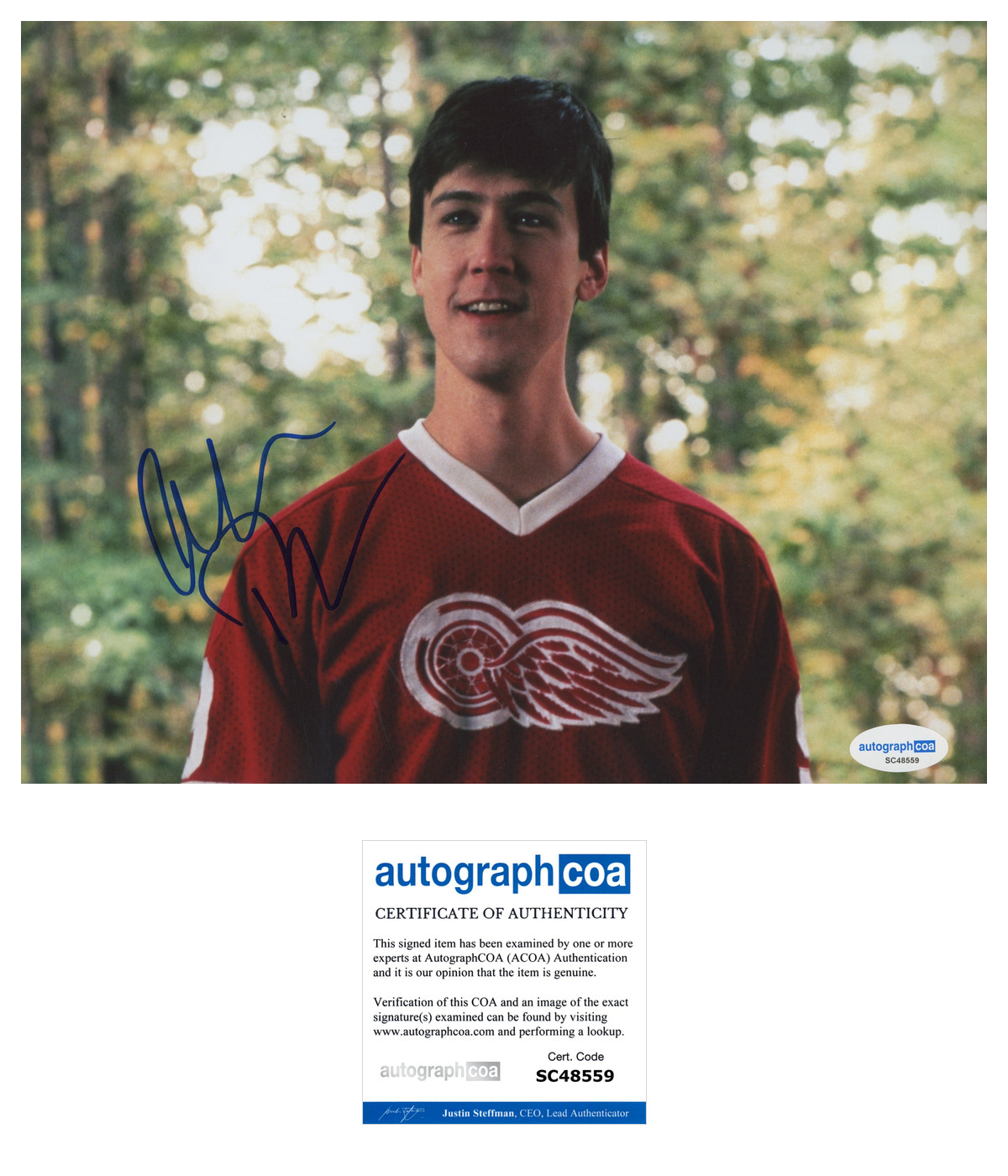 ALAN RUCK FERRIS BUELLER’S DAY OFF SIGNED 8X10 PHOTO CAMERON D AUTOGRAPH ACOA