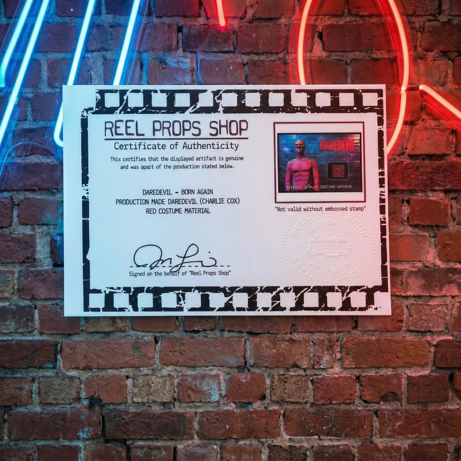 DAREDEVIL BORN AGAIN PROP – PRODUCTION MADE COSTUME MATERIAL – CHARLIE COX