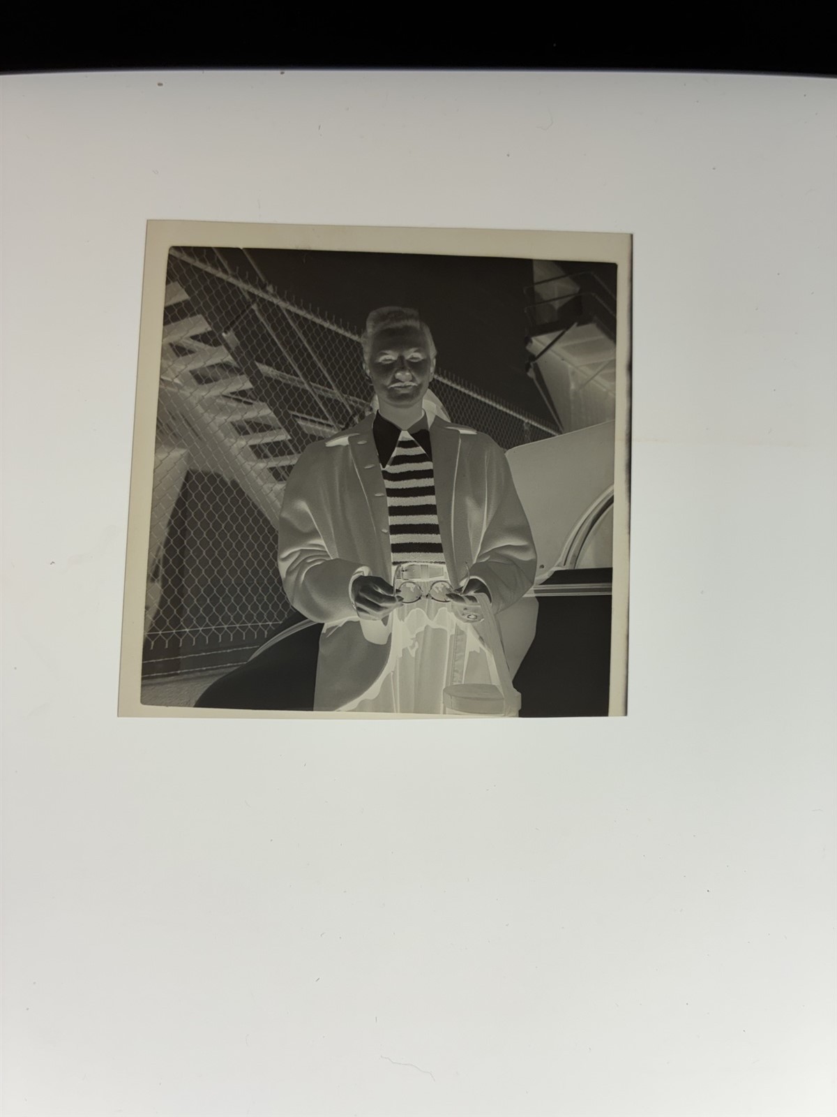 Doris Day Original 2 1/4 Camera Negative 1940’s Candid Backlot near vintage car
