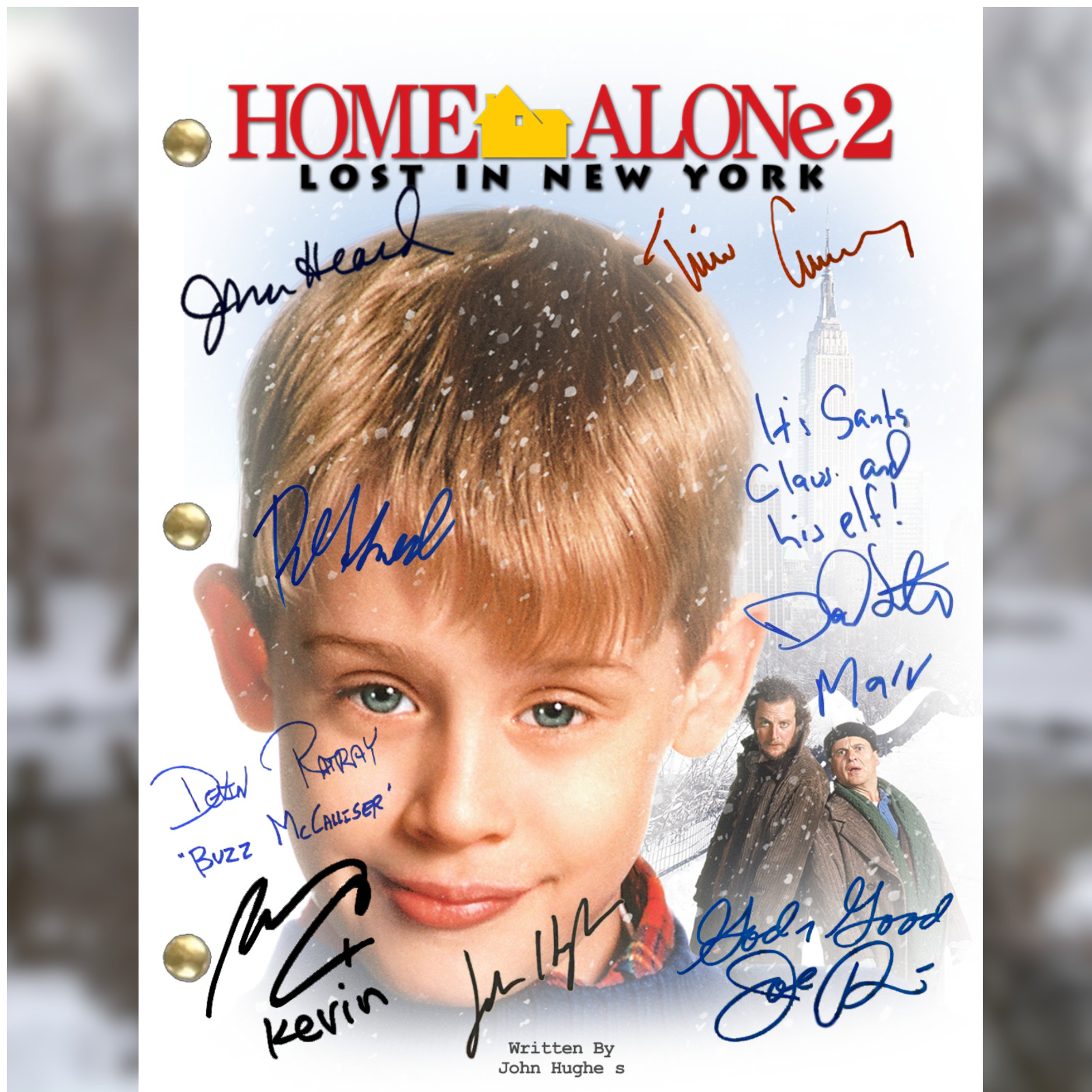 Home Alone 2 Script Signed, Autograph Reprints- Full Script, Collectors Gift.