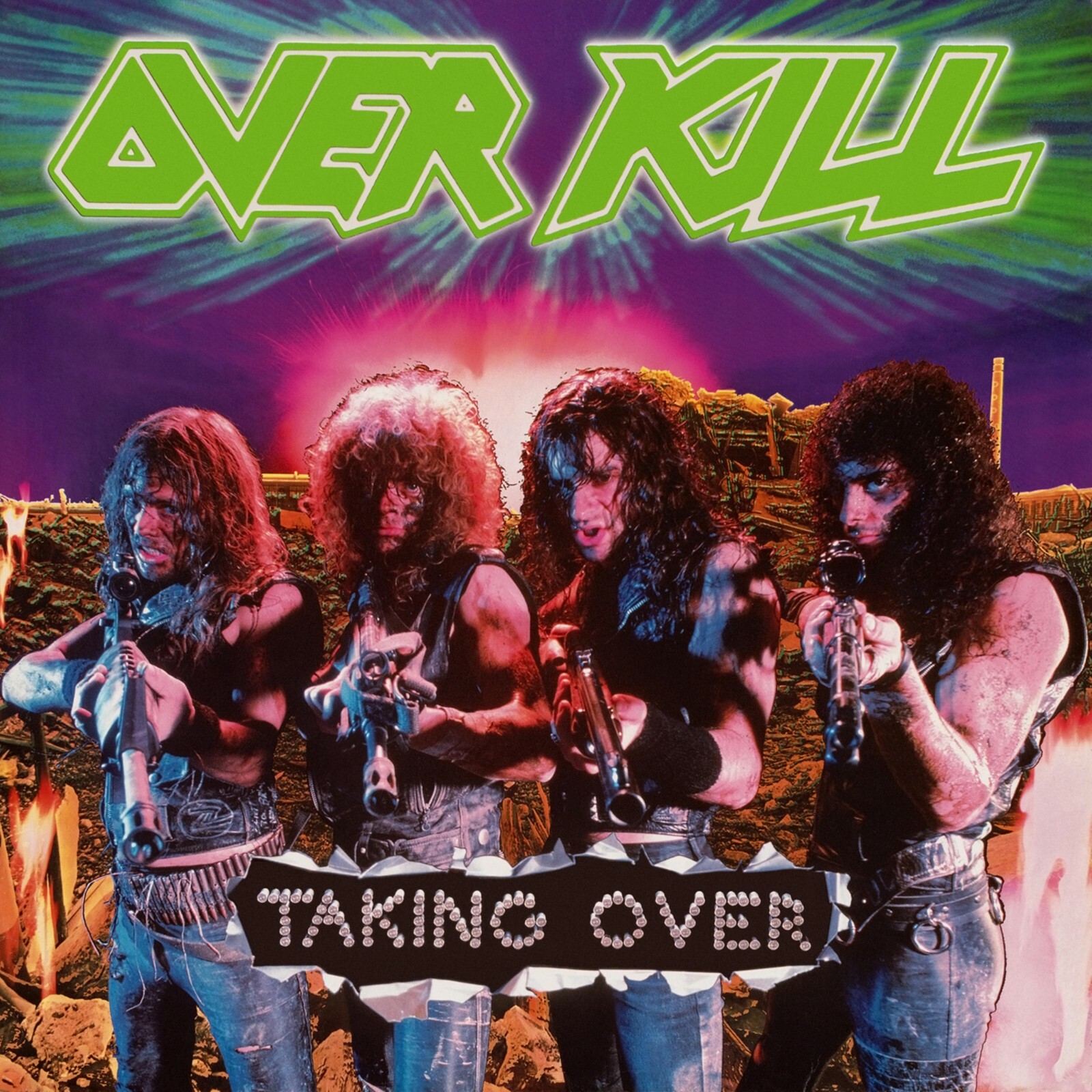 OVERKILL Taking Over BANNER 2×2 Ft Fabric Poster Tapestry Flag album cover art