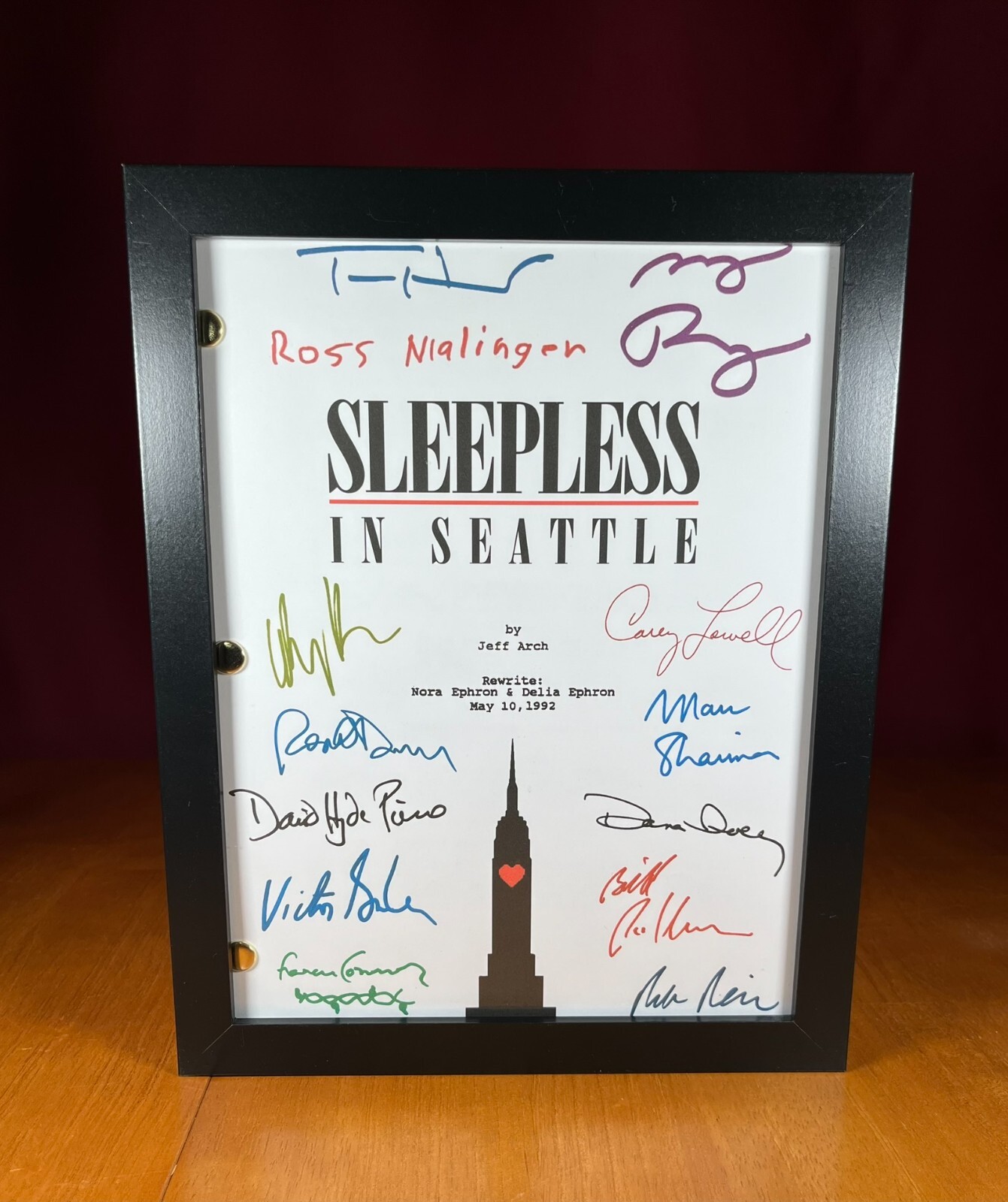 Sleepless in Seattle Script Signed- Autograph Reprints- 119 Pages- Tom Hanks