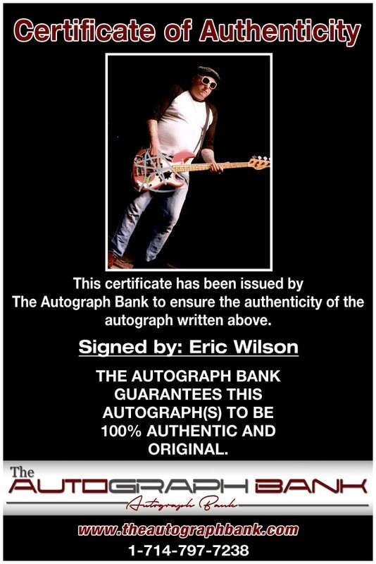 Eric Wilson Sublime Authentic signed rock 8×10 photo W/Cert Autographed A10