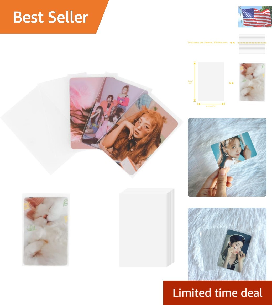 K-Pop and Polaroid Card Protector Sleeves – 100 Clear 200 Microns Ultra Shields