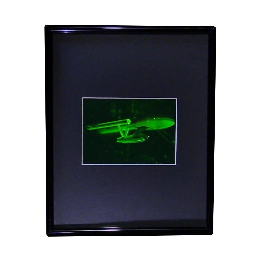 3D Star Trek Enterprise LARGE Hologram Picture FRAMED, Photopolymer Type