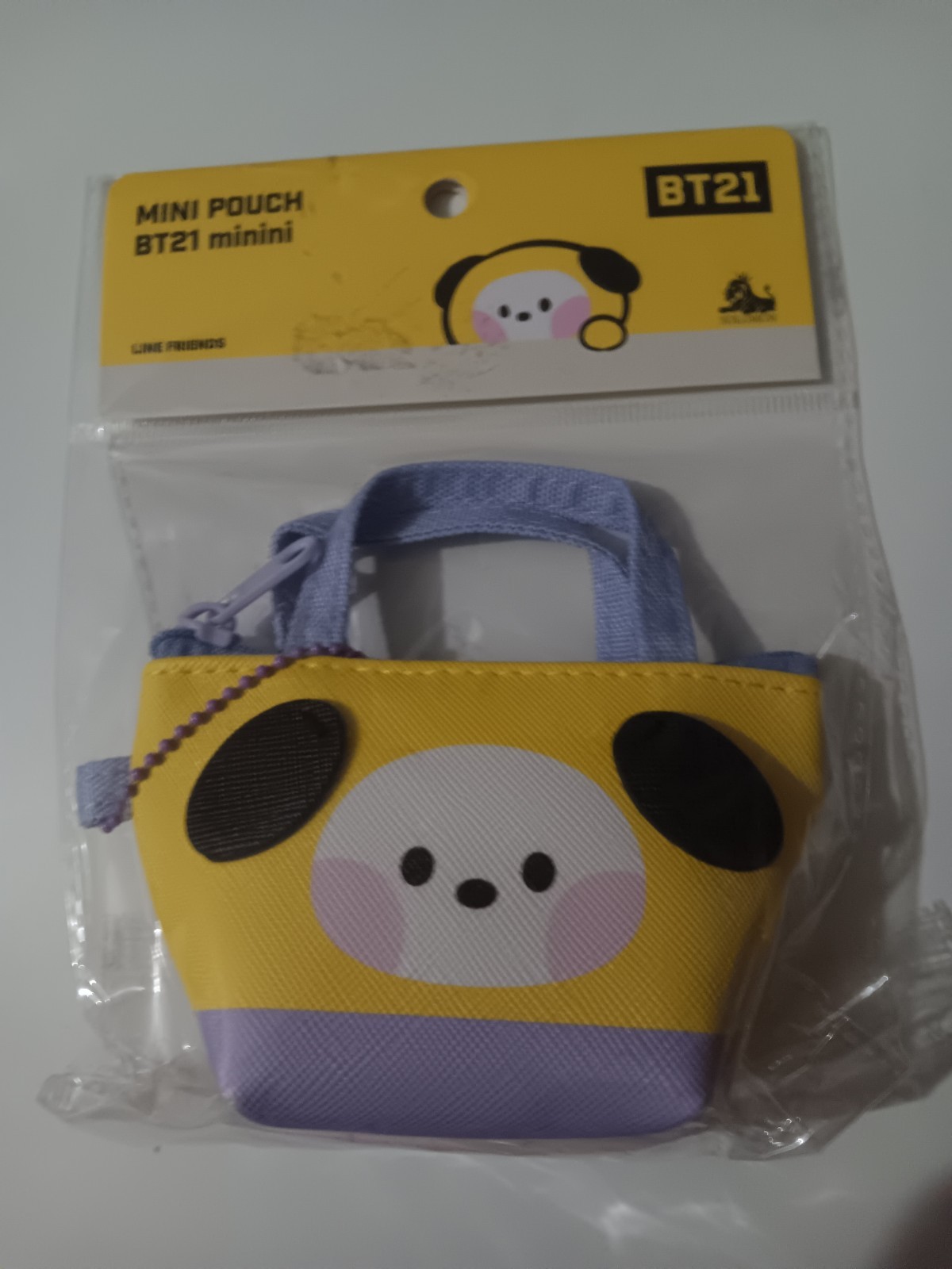 NWT Official BT21 Minini CHIMMY Mini Pouch BTS JIMIN w/ Zipper Attach To Bag/Key